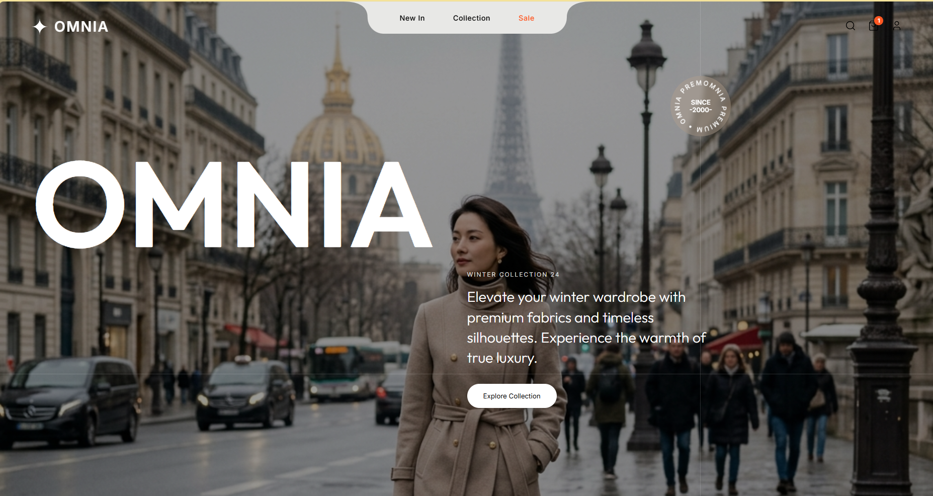 Omnia fashion e-commerce website